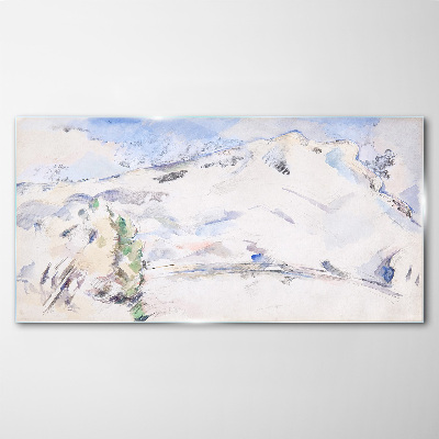Foto auf glas Berglandschaft in Pastelltönen