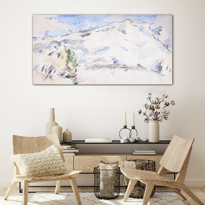 Foto auf glas Berglandschaft in Pastelltönen