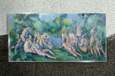 Glasbild Badegäste Paul Cézanne