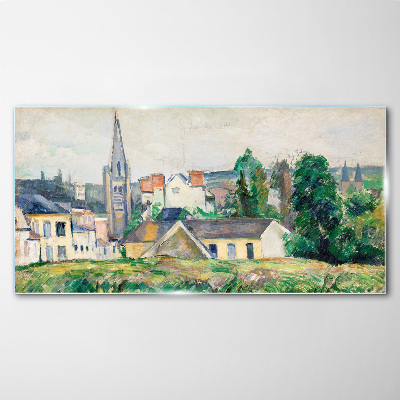 Glasbild Ländliche Landschaft mit einer Kirche