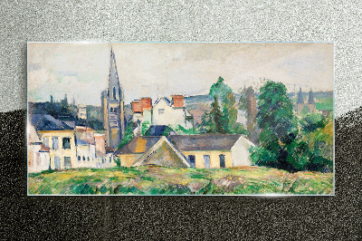 Glasbild Ländliche Landschaft mit einer Kirche
