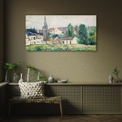 Glasbild Ländliche Landschaft mit einer Kirche