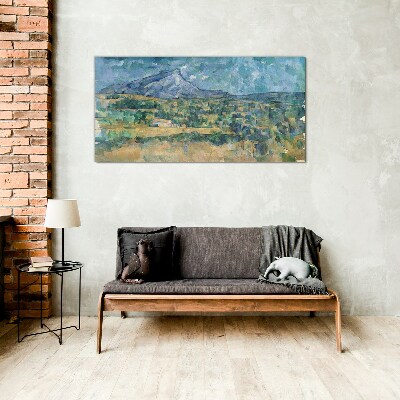 Bild auf glas Berglandschaft in Pastellfarben