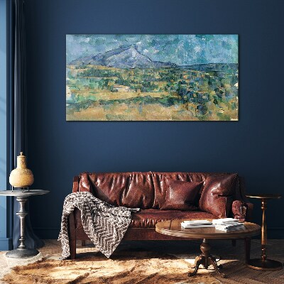 Bild auf glas Berglandschaft in Pastellfarben