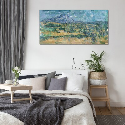 Bild auf glas Berglandschaft in Pastellfarben