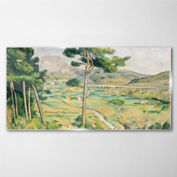 Glasbild Landschaft mit Bäumen