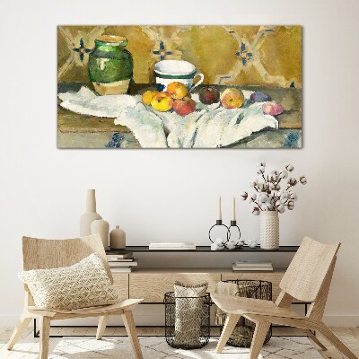 Bild auf glas Obsttisch mit grünem Glas