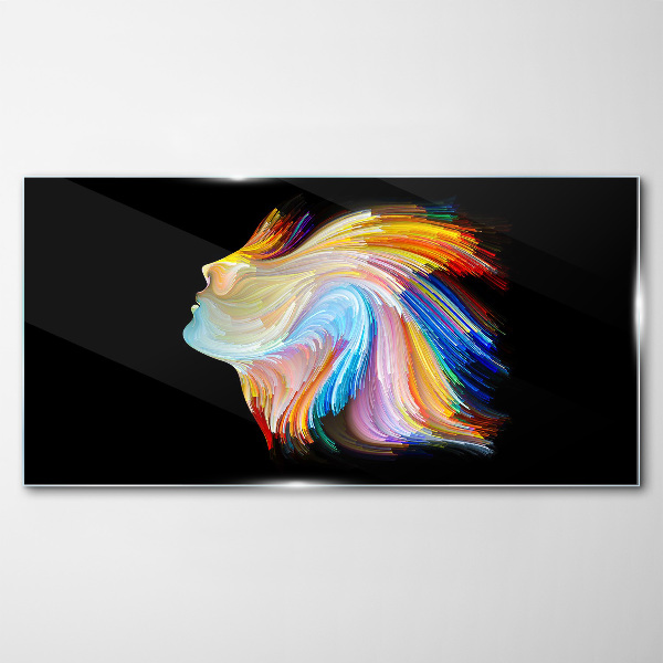 Bild auf glas Bunte Silhouette in Bewegung