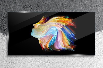 Bild auf glas Bunte Silhouette in Bewegung