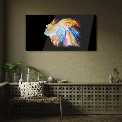 Bild auf glas Bunte Silhouette in Bewegung
