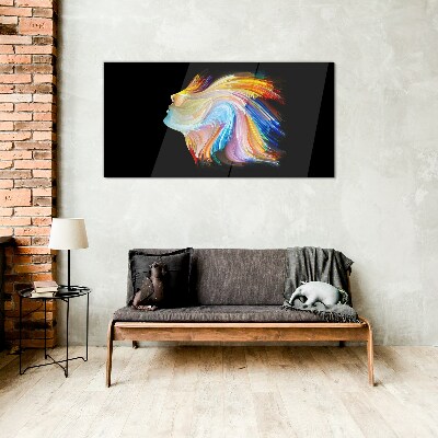 Bild auf glas Bunte Silhouette in Bewegung
