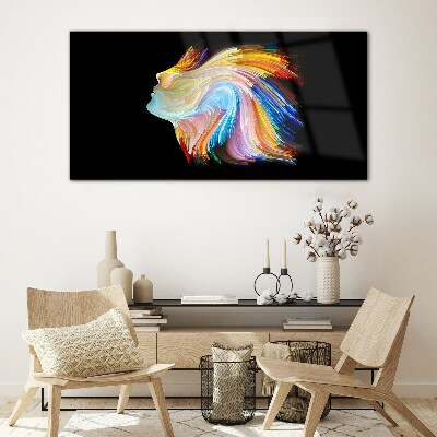 Bild auf glas Bunte Silhouette in Bewegung