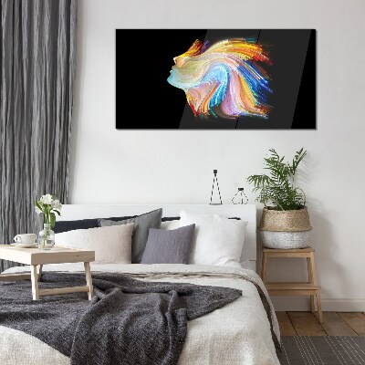 Bild auf glas Bunte Silhouette in Bewegung