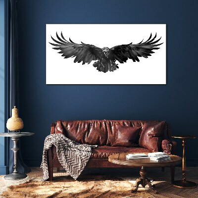 Glasbild Schwarzer Adler im Flug