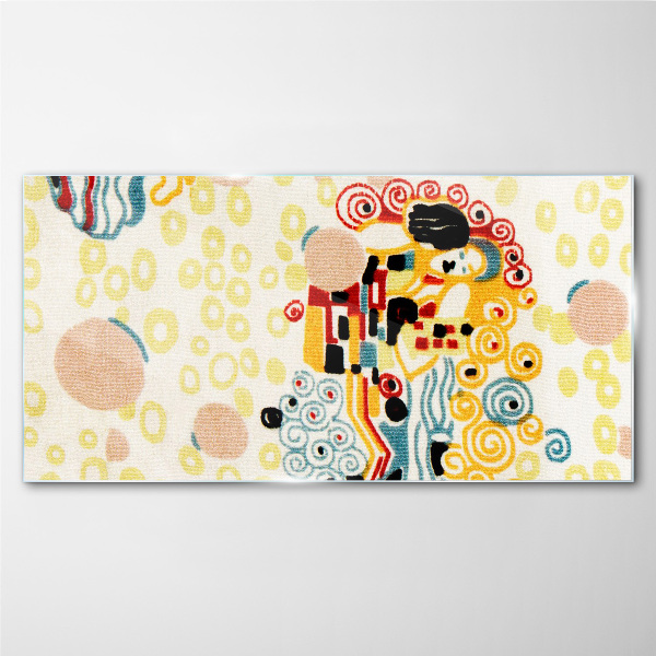 Glasbild Farbige Kreise und Figuren