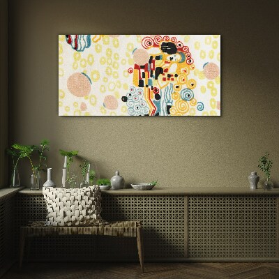 Glasbild Farbige Kreise und Figuren