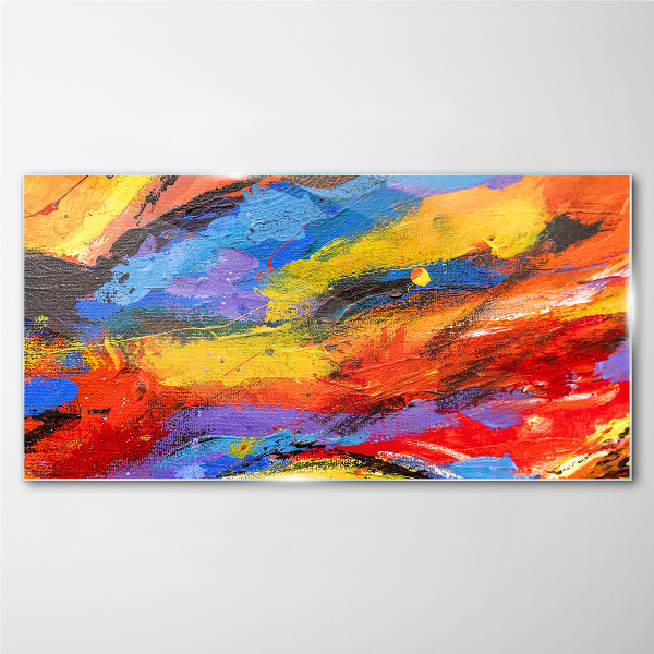 Glasbild Dynamische Farben in Bewegung