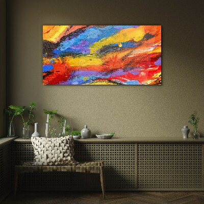 Glasbild Dynamische Farben in Bewegung