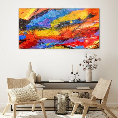Glasbild Dynamische Farben in Bewegung