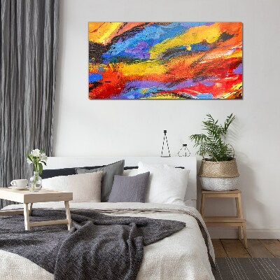 Glasbild Dynamische Farben in Bewegung