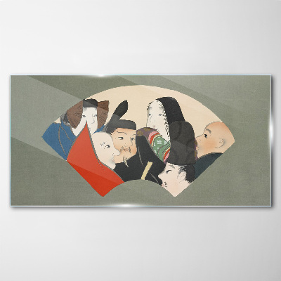 Glasbild Traditionelle Zeichen im japanischen Stil