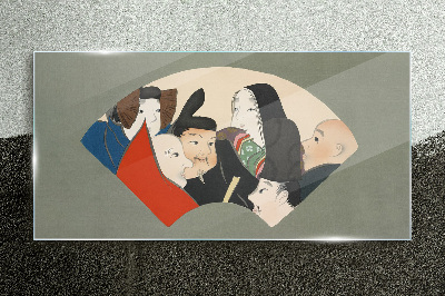 Glasbild Traditionelle Zeichen im japanischen Stil