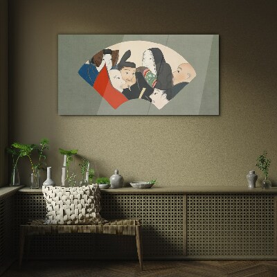 Glasbild Traditionelle Zeichen im japanischen Stil