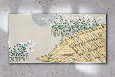 Glasbild Frieden in der japanischen Landschaft