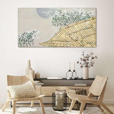 Glasbild Frieden in der japanischen Landschaft