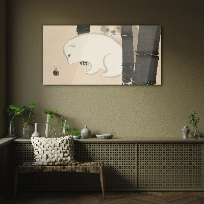 Glasbild Abstrakte asiatische Tiere