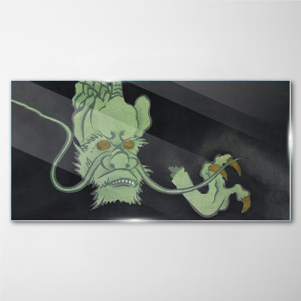 Glasbild Drache im Dunkeln