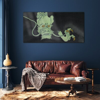 Glasbild Drache im Dunkeln