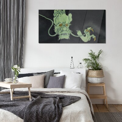 Glasbild Drache im Dunkeln