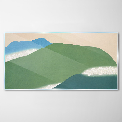 Glasbild Wellen und Hügel in Harmonie