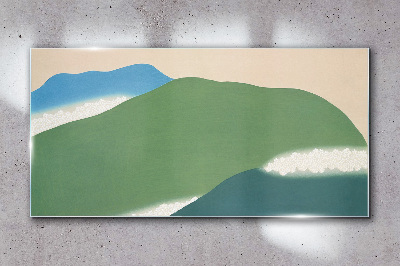 Glasbild Wellen und Hügel in Harmonie