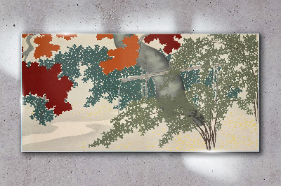 Bild auf glas Herbstlaub in der Landschaft