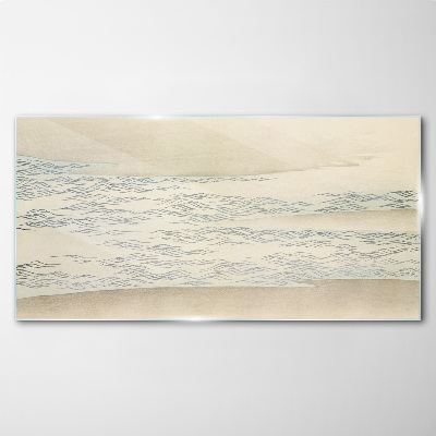 Glasbild Wellen auf ruhigem Hintergrund
