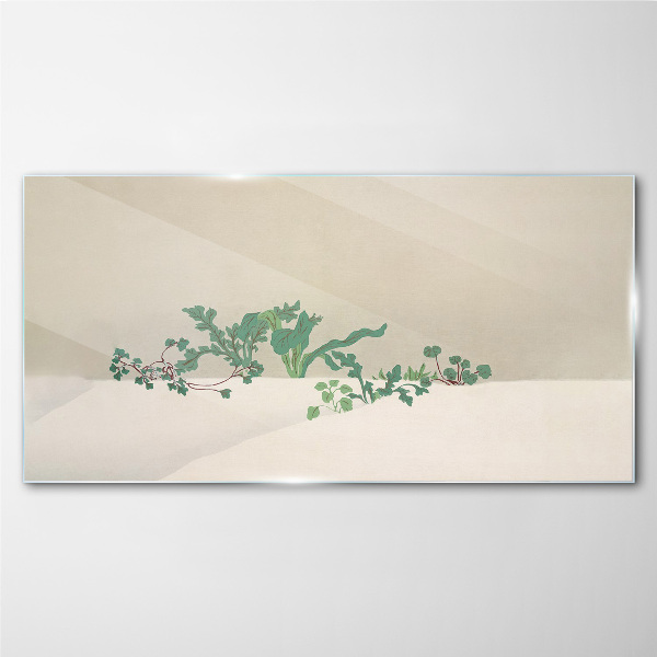 Glasbild Zarte Pflanzen auf neutralem Hintergrund