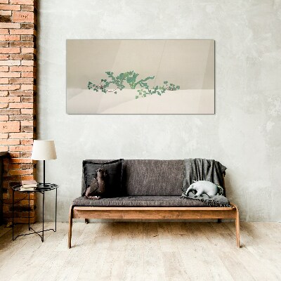Glasbild Zarte Pflanzen auf neutralem Hintergrund