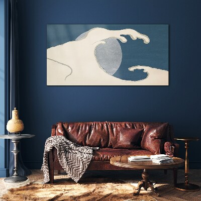 Glasbild Winken im Mondlicht