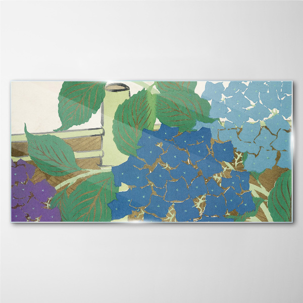 Glasbild Blumenkompositionen in Pastellfarben