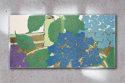 Glasbild Blumenkompositionen in Pastellfarben