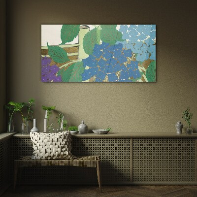 Glasbild Blumenkompositionen in Pastellfarben