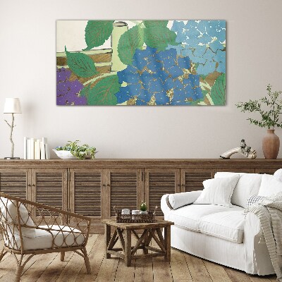 Glasbild Blumenkompositionen in Pastellfarben