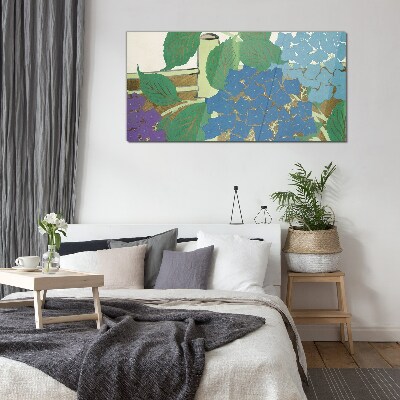 Glasbild Blumenkompositionen in Pastellfarben