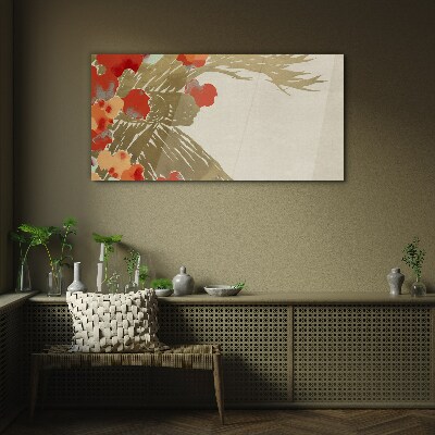 Foto auf glas Blumenmotiv in warmen Farbtönen