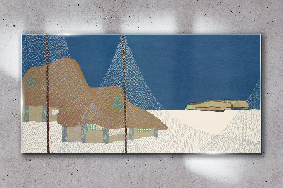 Glasbild Abstrakte Landschaft mit Mesh