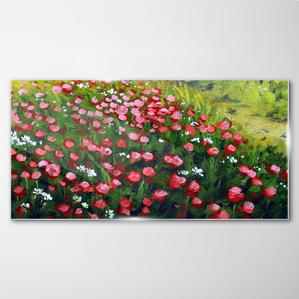 Foto auf glas Eine Wiese voller Mohnblumen