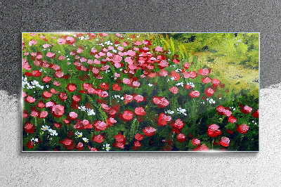 Foto auf glas Eine Wiese voller Mohnblumen