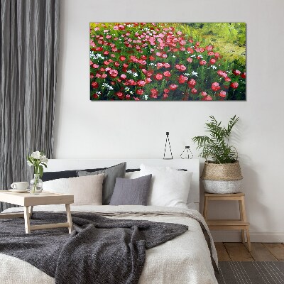 Foto auf glas Eine Wiese voller Mohnblumen